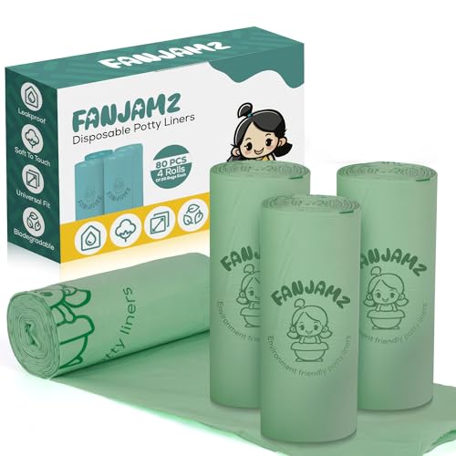 Leak-Proof Potty Bags for Portable Toilet - 80 Count, 5L Disposable Liners for Toddlers & Pets