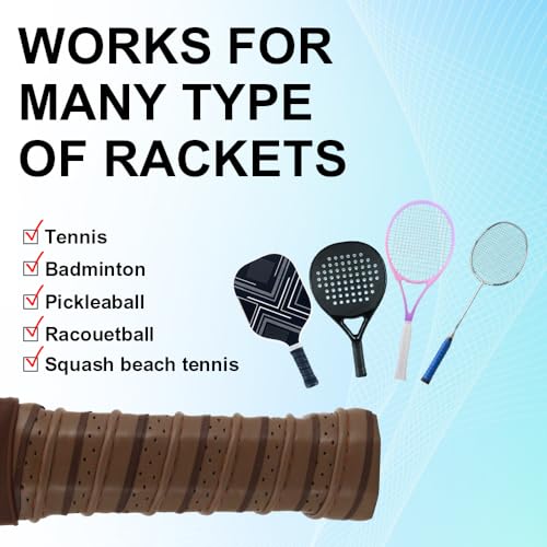 Pickleball Grip Tape 3pcs with Raised Ridge and Color Variations - Brown Blue Green