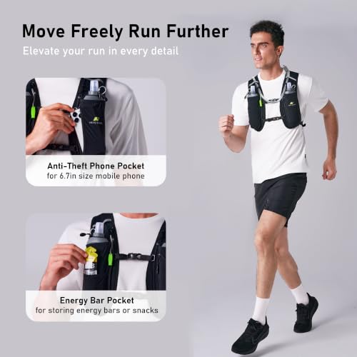 N NEVO RHINO 5L Running Hydration Vest Pack with 1.5L Water Bladder - Black