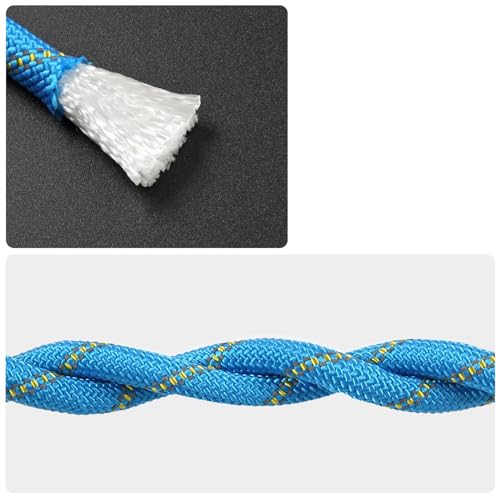 Reflective Blue Boat Rope with Hook 1/2 in x 10 m 18 kN for Marine & Towing - Blue