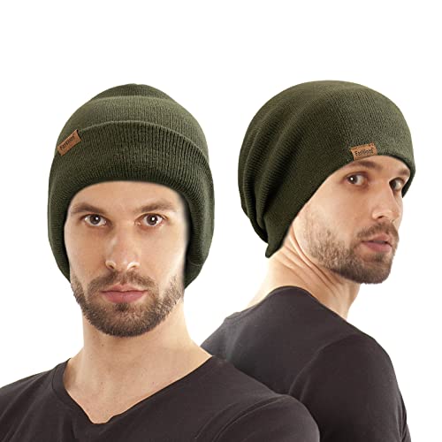 Beanie for Men Winter Thermal Cuffed Knit Hat Warm Gifts Womens Beanies