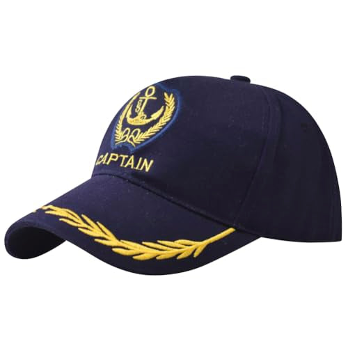 Anchor Embroidered Captain Hat Skipper Boating Baseball Cap - Navy, 2-8
