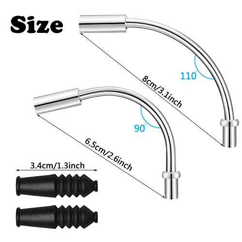 Bike Brake Cable Noodle Guide Set 32 Pieces - 90° & 110° Bends for Mountain & Road Bikes - Durable Stainless Steel & Rubber Boots - Variation of THIS listing 32