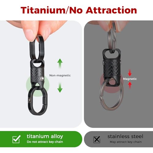 Glossy Black Quick Release Magnetic Keychain - Detachable Magnet Key Chain
