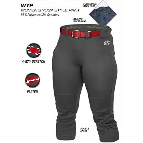 Rawlings Premium Yoga Style Game/Practice Fastpitch Softball Pant, Adult, Solid Color