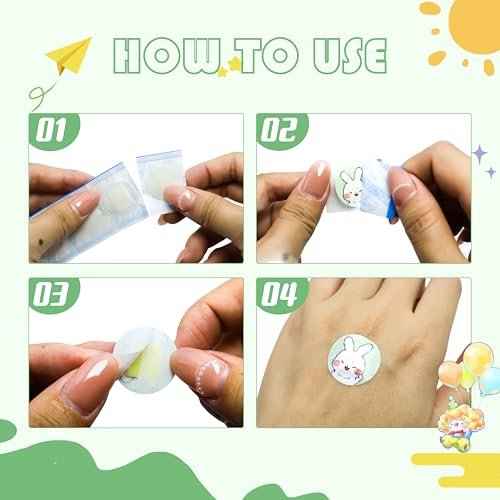 120 Pcs Kids Bandages, 10 Styles Cute Cartoon Adhesive Bandages Breathable Round Colorful Vaccination Bandage Adhesive Dot Kids Bandage for Minor Cuts, Scrapes, Wounds, 0,9 Inch