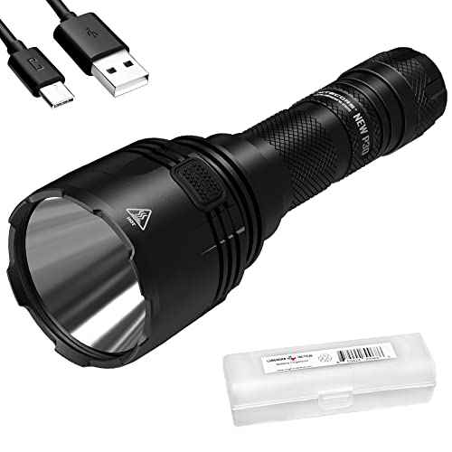 Nitecore New P30 1000 Lumen 676 Yard Long Throw Hunting Flashlight, NL2150R with Build-in USB-C Port, and LumenTac Organizer
