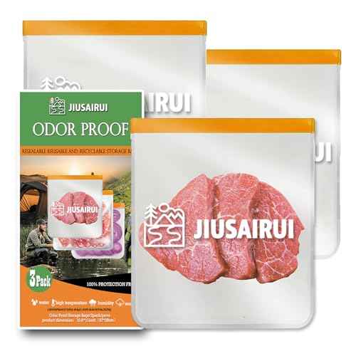Odor Proof Bear Bags for Food Backpacking: 3Pack Reusable Bear Proof Food Storage Designed to Use with Bear Canister for Backpacking fit Camping Hiking Water Sports