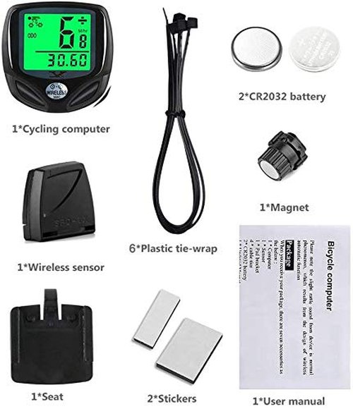 Bike Speedometer Waterproof Wireless Bicycle Bike Computer and Cycling Odometer with Automatic Wake-up Multi-Function LCD Backlight Display