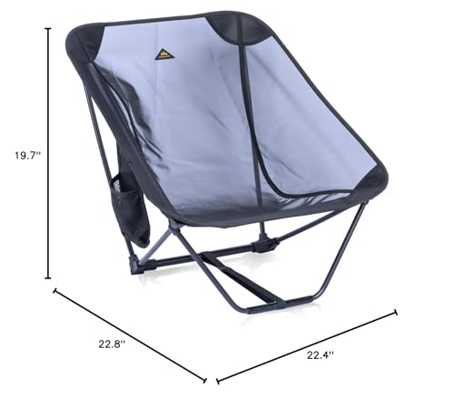iClimb Ultralight Compact Folding Chair - Black Mesh, Low-Profile Travel Seat