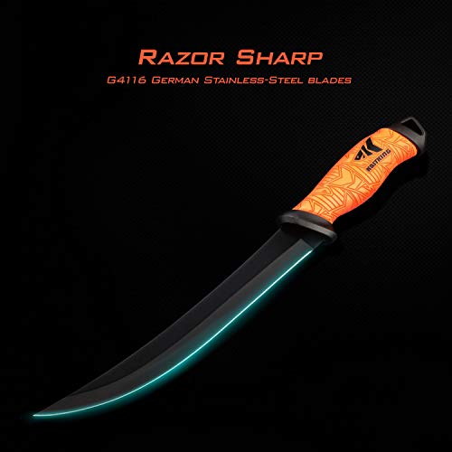 9-Inch Fillet Knife with Protective Sheath - Razor Sharp Stainless Steel