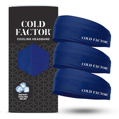 Cold Factor Instant Cooling Headband for Men and Women - Navy Blue