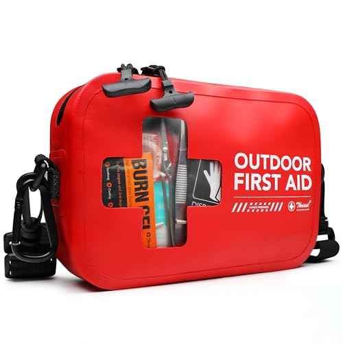152 PCS Waterproof First Aid Kit, Portable Small Boat Dry Bag Bug Out Bags, Emergency Medical Kit Ideal for Boating, Camping, Fishing, Kayaking, Floating, Red