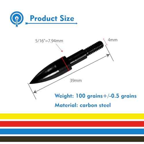 12pcs Archery Arrow Tips 100/125/150/200 Grain Field Tips 5/16 Inch Screw in Bullet Points , Archery Target Crossbow Practice Tip for Arrow Recurve Bow Compound Bow, Hunting Bow Arrow Target Practice