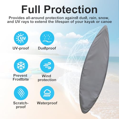 Kayak Cover Waterproof 11.8FT Camouflage UV Resistant Outdoor Storage