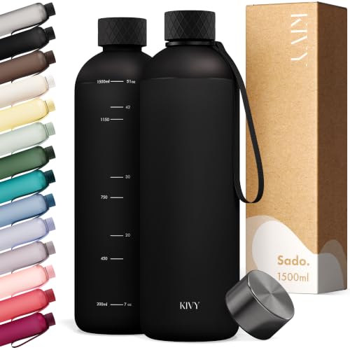 Large 50oz Water Bottle Tritan BPA Free Lightweight Shatterproof Black