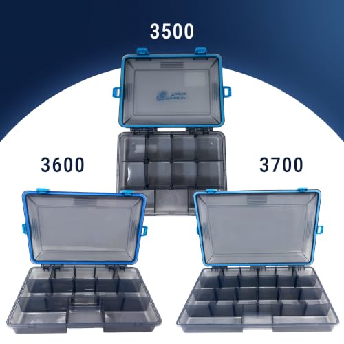 Reaction Tackle 3700 Tackle Trays 4-Pack with Latches & Semi-Transparent Lid