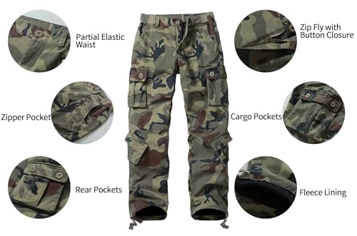 Women's Snow Pants, Fleece Lined Ski Pants - Variation 8 / C29 Camouflage