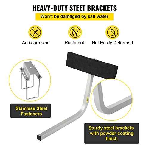 VEVOR Boat Trailer Guide on, 2PCS, Short Bunk Guide-Ons Steel Trailer Guides w/Carpet-Padded Boards, Complete Mounting Accessories Included, for Ski Boat, Fishing Boat or Sailboat Trailer