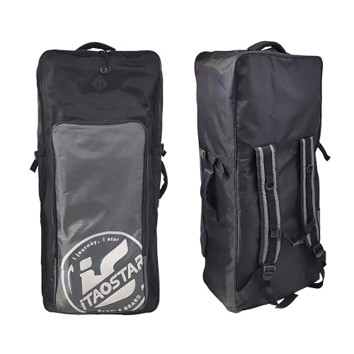 iTAOSTAR 120L Paddle Board Backpack Black & Gray with Front Pocket and Adjustable Straps