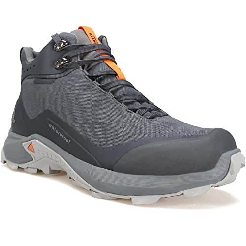 HUMTTO Men's All-Terrain Waterproof Hiking Boots - Grey, Size 10
