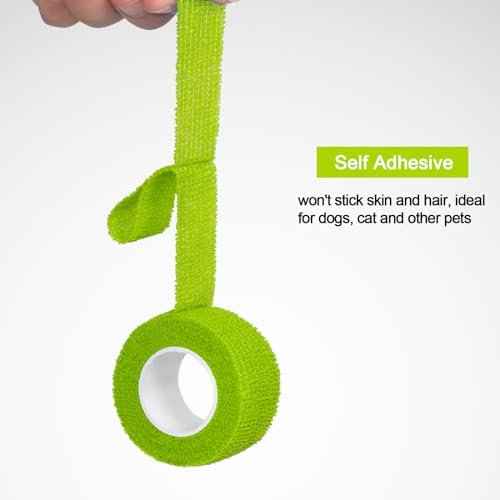12 Pack Self Adhesive Bandage Wrap 1 Inch Cohesive Bandage Self Adherent Vet Wrap for Dog Pets Elastic Bandage Finger Tape Self Stick Wrap for First Aid Sports Athletic Tape (Mixed Colors)