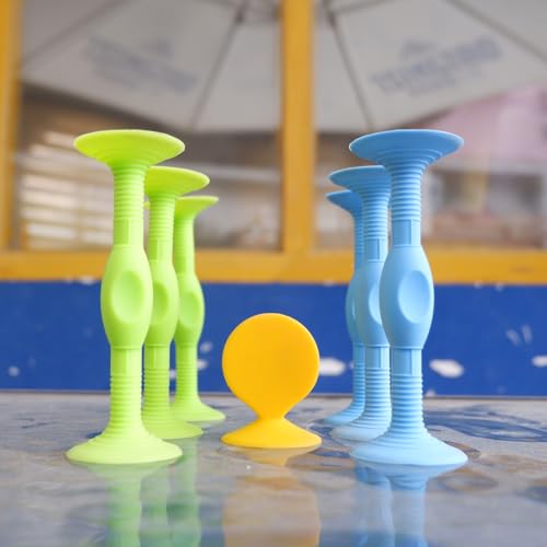 Sucker Darts Throwing Game Set - Silicone Suction Cup Toys Blue+Green