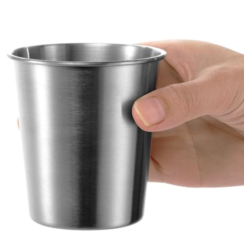 Stainless Steel Drinking Cups 8 oz Pack of 8 - Silver, Unbreakable & Reusable
