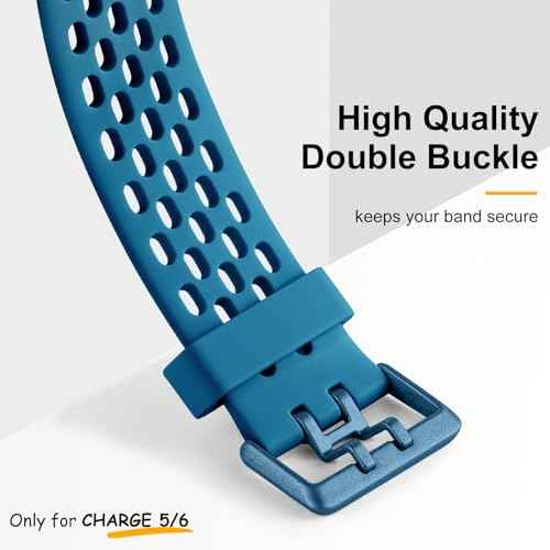 Maledan Compatible with Fitbit Charge 5/ Fitbit Charge 6 Bands Women Men, Breathable Sport Band Soft Waterproof Replacement Wristbands Strap for Fitbit Charge 5/ Charge 6 Advanced Fitness Tracker