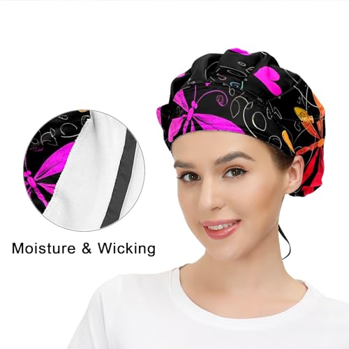Adjustable Working Cap with Button, Sweatband & Tie Back - Multi Color (Variation of THIS listing: Multi 1)