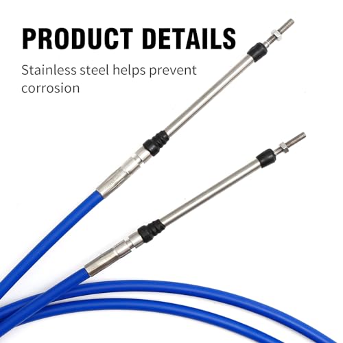 Marine Throttle Shift Remote Control Cable 15FT for Yamaha Outboard Engines - Blue 2PCS