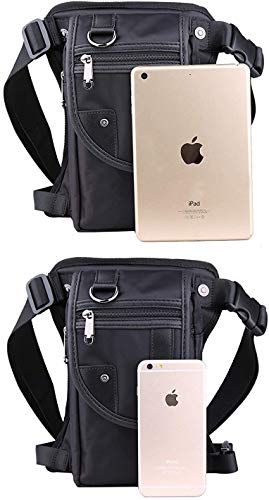 Oxford Hiking Waist Pack Thigh Fanny Bag for Men Women Black 4