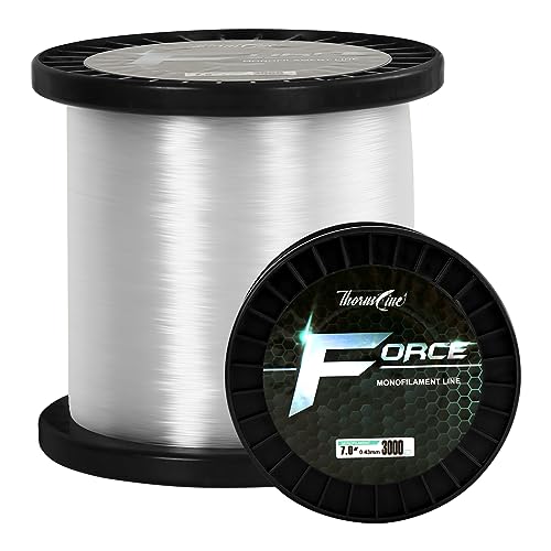 Force Monofilament Fishing Line - Heavy Duty Clear Nylon Leader Line 0.20mm 6lb 1000yd ICE Variation