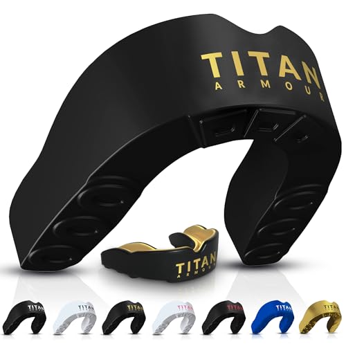 Boxing Mouth Guard Dual-Layer Boil & Bite Protective Gear - Gold, Adult 11+