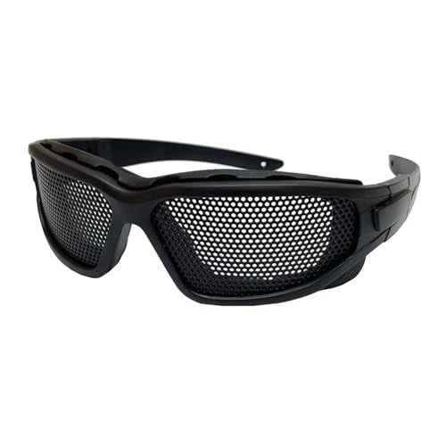 Wire Mesh Safety Glasses,Safety Goggles Breathable Shock Resistant Iron Mesh,Glasses for Military Cs Outdoor Game Fans Activity