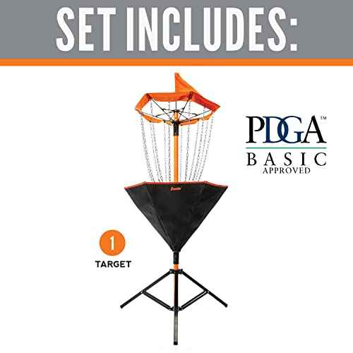 Franklin Sports Disc Golf Baskets - Portable Disc Golf Target with Chains Included - Disc Golf Basket Stand Equipment for Hole + Course Creation