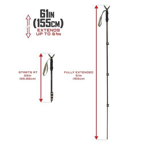 Allen Company Monopod Shooting Stick and Gun Rest - Versatile Hunting Accessories with Adjustable Height - Aluminium,Black