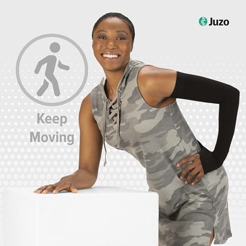 Juzo Dynamic Varin 3511 20-30mmhg Max Armsleeve with Silicone Top Band for Women, Black, 2 (II) Long