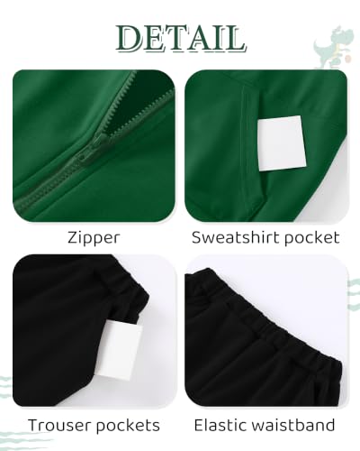 Toddler Boys Half Zip Hoodie and Sweatpants Set Winter Fall 2-7 Years
