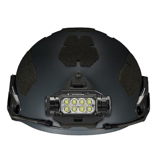 Nitecore HC65M UHE 2000 Lumen Tactical Helmet Light Headlamp, NVG Mountable USB-C Rechargeable with Red and White Lights Sticker