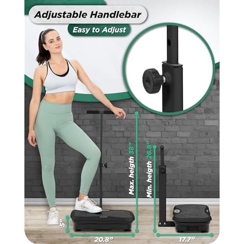 Lunix LX18 Vibration Plate Exercise Machine with Handles & Magnetic Acupoints, Power Platform for Lymphatic Drainage, Full Body Workout Home Fitness Equipment with Phone Holder
