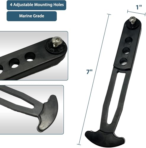 Telescoping Boat Ladder Strap - Marine Rubber Retaining Latch for Yacht & Jet Ski - Large 2-Pack