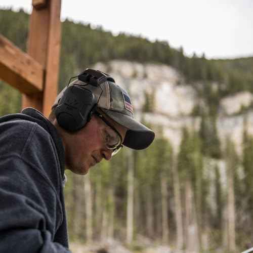 Walker's XCEL 500BT Digital Electronic Muff with Voice Clarity and Bluetooth and Crosshair Sport Shooting Glasses Bundle