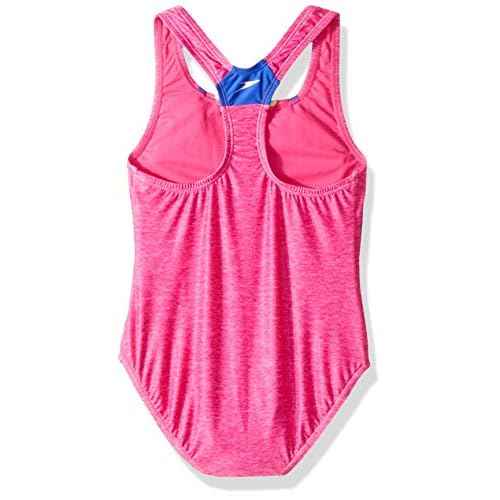 Speedo Girls' Swimsuit One Piece Thick Strap Racer Back Printed-Discontinued