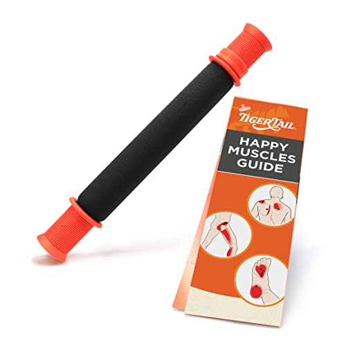 11 Inch Deep Tissue Foam Roller - The Roadster Handheld Massage Stick - Orange & Black - Made in USA