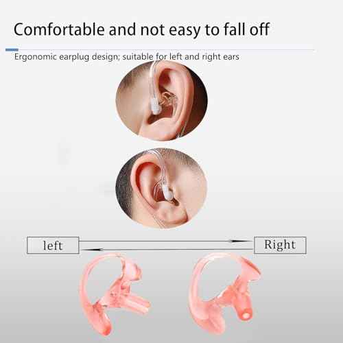 Retevis Radio Earpiece, Additional Acoustic Tube and Soft Silicone Earbuds(5 Pairs), for RT22 RT21 H777, Compatible with Baofeng Pxton Kenwood Two Way Radio, Walkie Talkie Earpiece with Mic(10 Pack)