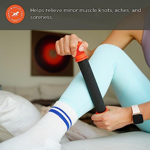 11 Inch Deep Tissue Foam Roller - The Roadster Handheld Massage Stick - Orange & Black - Made in USA