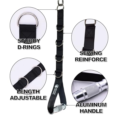 Heavy Duty Aluminum Gym Handles with 5D-Ring Adjustable Connection - One Pair