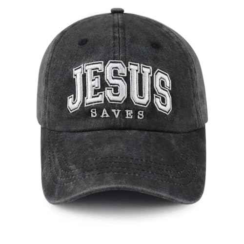 Jesus Saves Hats for Men Women, Funny Adjustable Cotton Christian Baseball Cap