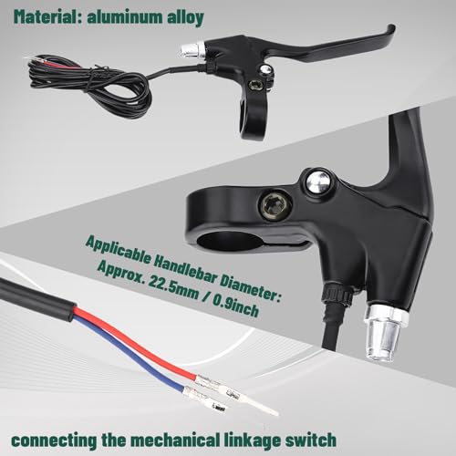 Bike Brake Levers Set 2 Wires 22.5mm Handlebar E-Bike Mountain & Road